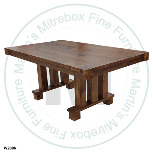 Pine Backwoods Solid Top Pedestal Table 36''D x 96''W x 30''H