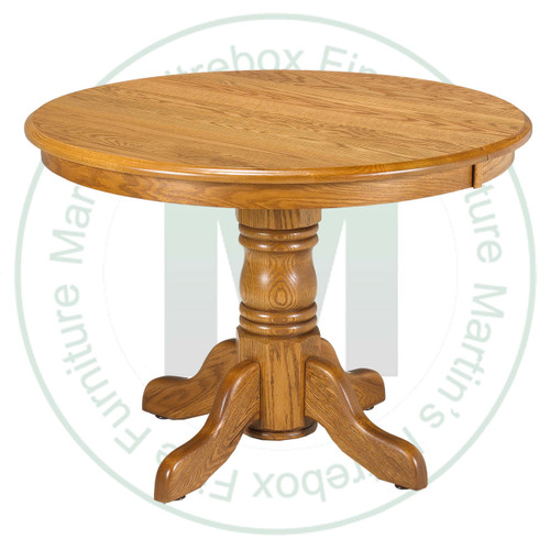 Oak Lancaster Collection Single Pedestal Table 36''D x 42''W x 30''H With 1 - 12'' Leaf. Table Has 1.25'' Thick Top