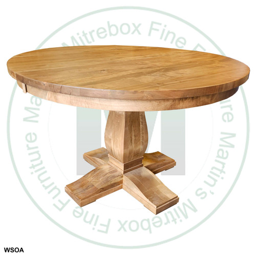 Wormy Maple Valencia Single Pedestal Table 54''D x 54''W x 30''H Round Solid Table