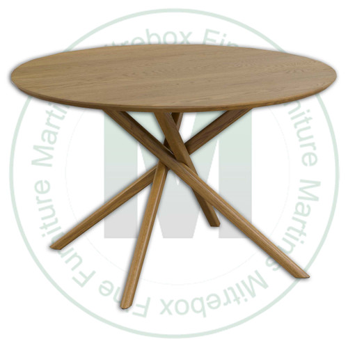 Wormy Maple Finn Single Pedestal Table 52''D x 52''W x 30''H
