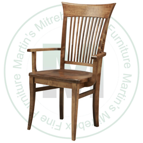 Oak Cardinal Arm Chair With Wood Seat