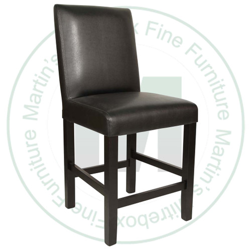 Oak Parson 24" counter chair with Leather Seat
