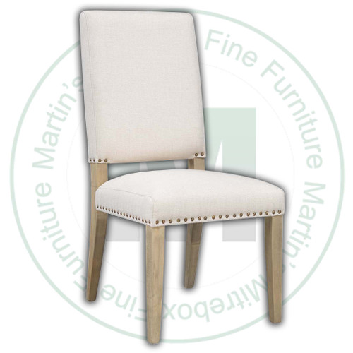 Oak Terra With Buttons Side Chair in Fabric