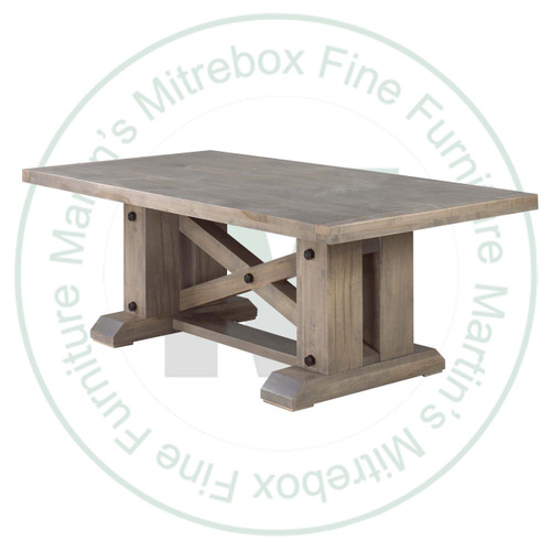 Oak Acton Solid Top Pedestal Table 48''D x 108''W x 30''H