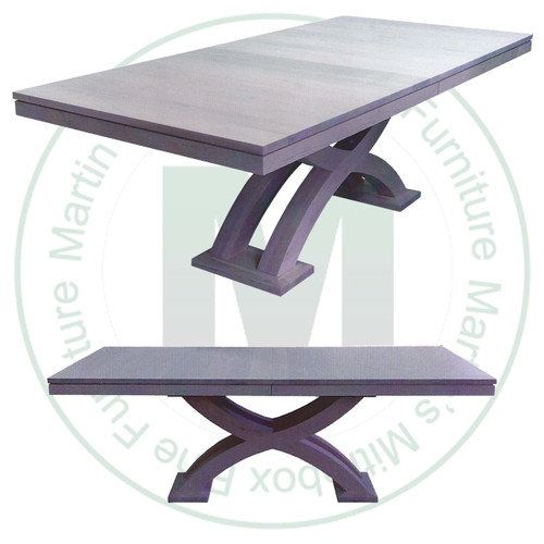 Maple Empire Solid Top Double Pedestal Table 48''D x 120''W x 30''H And 2 - 16'' Extensions