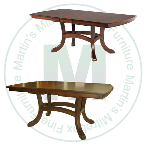 Wormy Maple Jordan Double Pedestal Table 48''D x 72''W x 30''H With 4 - 12'' Leaves. Table Has 1.25'' Thick Top