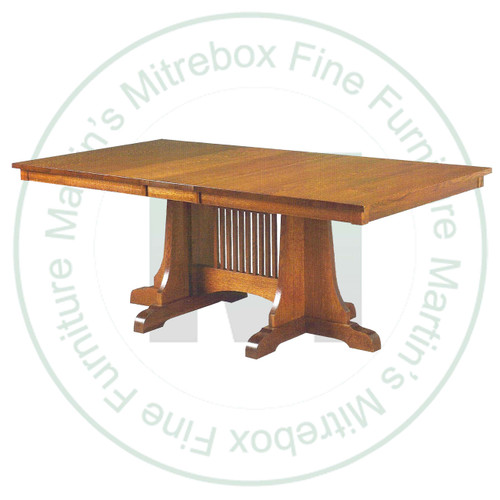 Wormy Maple Morris Plain Solid Top Double Pedestal Table 48''D x 72''W x 30''H