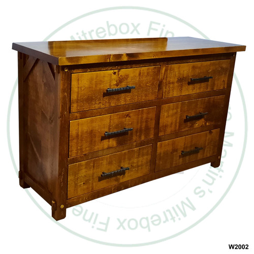 Pine Settlers Dresser 20''D x 56''W x 37''H With 6 Drawers