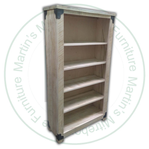 Wormy Maple Iron Corner Bookcase 15''D x 38''W x 70''H