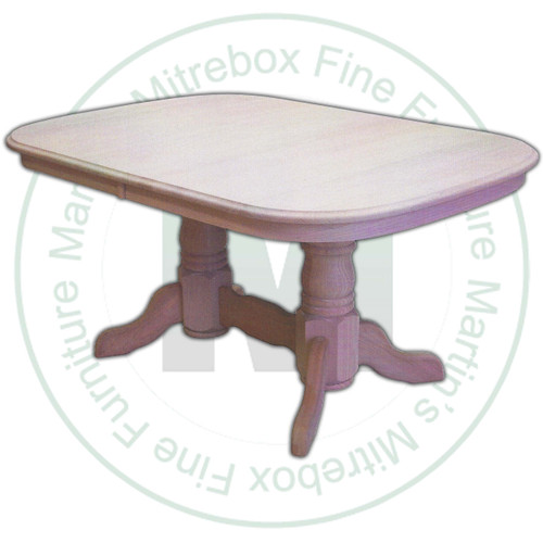 Oak Pennsylvania Solid Top Double Pedestal Table 42''D x 108''W x 30''H. Table Has 1.25'' Thick Top.