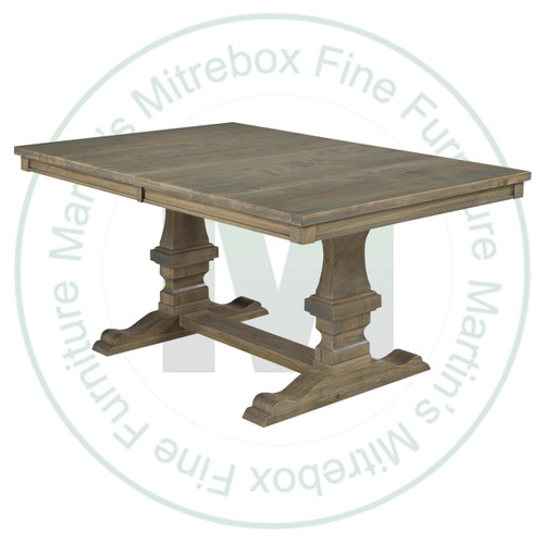 Oak Persian Double Pedestal Table 42''D x 72''W x 30''H With 3 - 12'' Leaves Table Has 1'' Thick Top