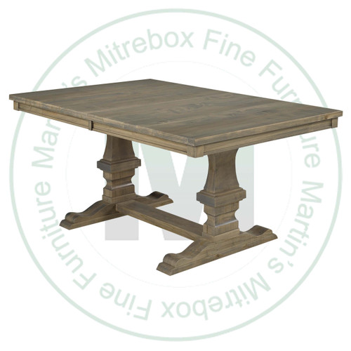 Wormy Maple Persian Solid Top Double Pedestal Table 48''D x 84''W x 30''H Table Has 1.25'' Thick Top