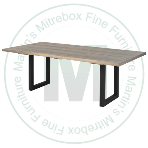 Oak Norwich Solid Top Double Pedestal Table 48''D x 84''W x 30''H With 2 - 16'' Extensions
