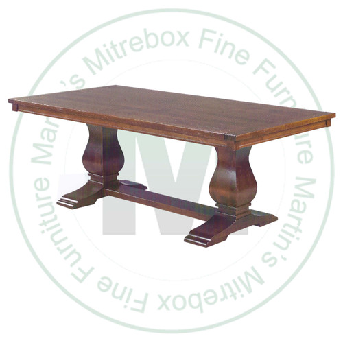 Maple Socrates Double Pedestal Table 42''D x 66''W x 30''H With 2 - 12'' Leaves. Table Has 1.25'' Thick Top