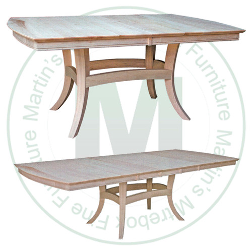 Wormy Maple Tokyo Double Pedestal Table 48''D x 96''W x 30''H With 4 - 12'' Leaves