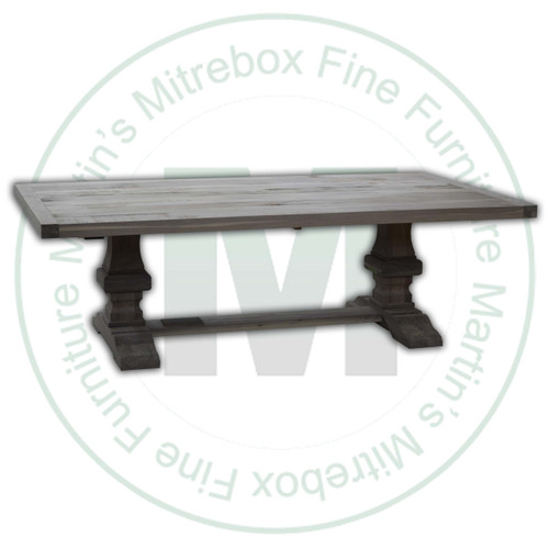 Oak Tiberias Solid Top Double Pedestal Table 42''D x 108''W x 30''H