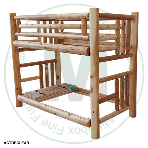 Northern Lakes Log Double Over Double Bunk Bed