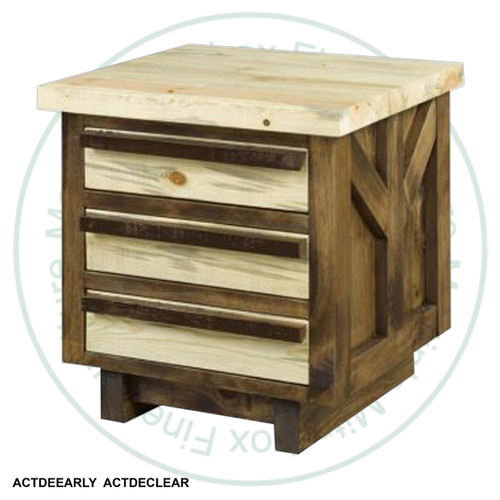 Beetle Wood 3 Drawer Nightstand