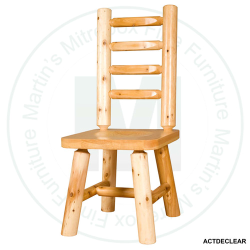 Finished Log Ladder Back Side Chair 18.5''W x 19''D x 43''H