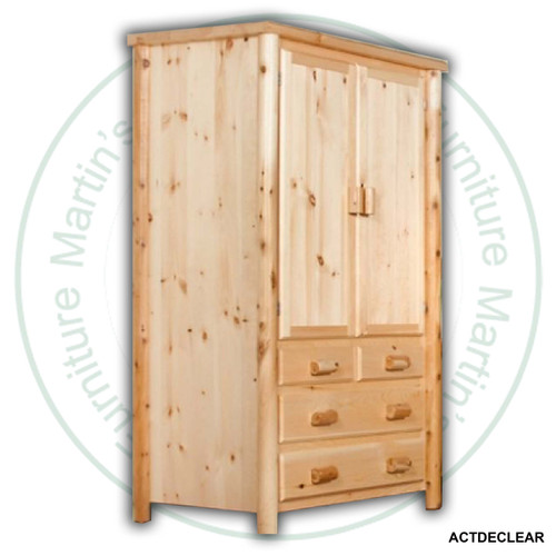 Mountain Lodge Log Armoire With 4 Drawers