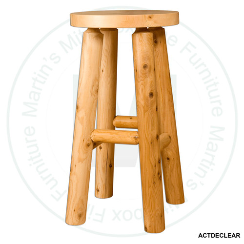 Finished Log Solid Swivel Stool 16''W x 16''D x 24''H