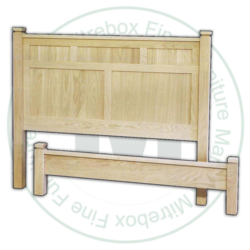 Oak Metro Double Bed Headboard 53.5'' High Footboard 16.5'' High