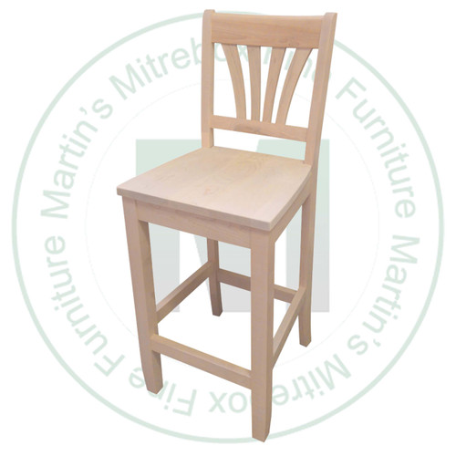 Oak 24'' Pomedale Bar Stool With Wood Seat