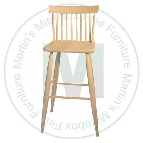 Maple 24'' Modern Shaker Bar Stool With Wood Seat