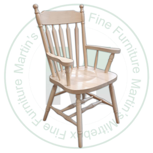 Pine Kitchen Arrow Arm Chair With Wood Seat