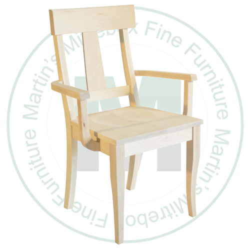 Wormy Maple Andrew Arm Chair With Wood Seat