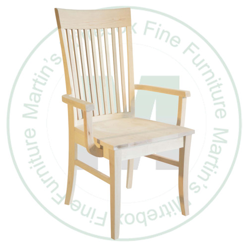 Wormy Maple Demi - Lume Arm Chair With Wood Seat