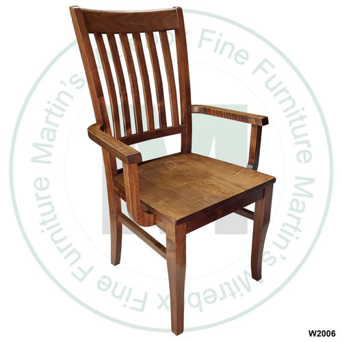 Wormy Maple Homedale Arm Chair With Wood Seat