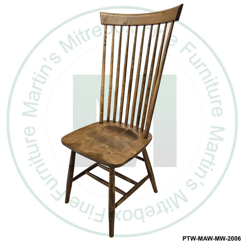 Wormy Maple Shaker High Back Side Chair With Wood Seat