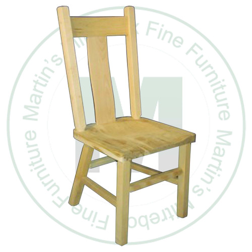 Pine Rustic Wide Slat Back Side Chair With Wood Seat