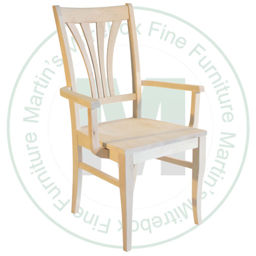 Maple Pomedale Arm Chair With Wood Seat