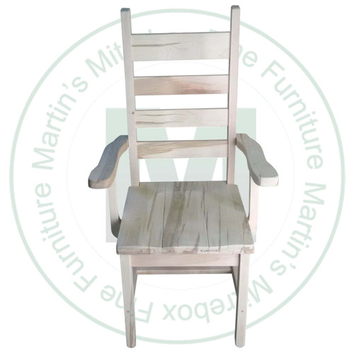 Pine Timber Ladder Arm Chair With Wood Seat