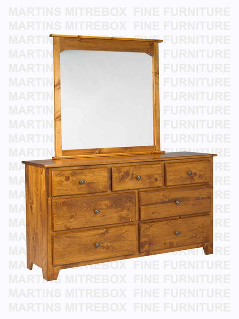 Pine Havelock Dresser 18''D x 36''H x 64''W With 7 Drawers