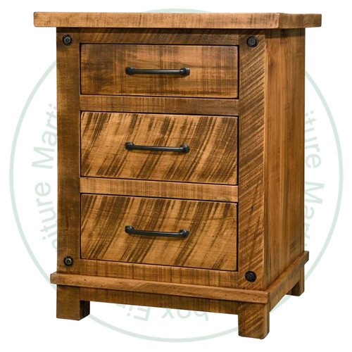 Pine Adirondack 3 Drawer Nightstand