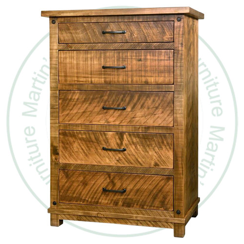 Wormy Maple Adirondack 5 Drawer Chest