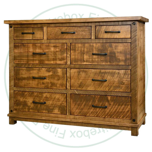 Wormy Maple Adirondack 9 Drawer Wide Dresser