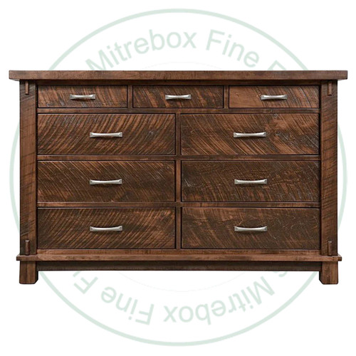 Wormy Maple Timber 9 Drawer Wide Mule Dresser