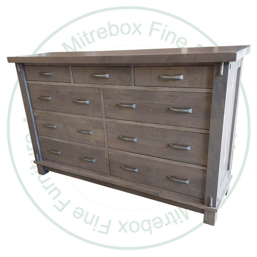 Wormy Maple Timber 9 Drawer Mule Dresser