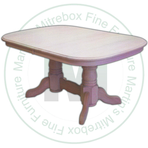 Maple Pennsylvania Extension Double Pedestal Table 42''D x 96''W x 30''H With 3 - 12'' Leaves. Table Has 1.25'' Thick Top.