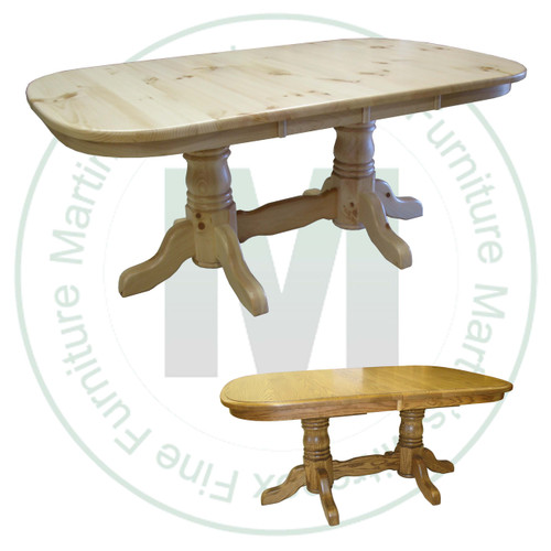 Wormy Maple Martin Collection Double Pedestal Table 42''D x 72''W x 30''H With 2 - 12'' Leaves Table Has 1'' Thick Top