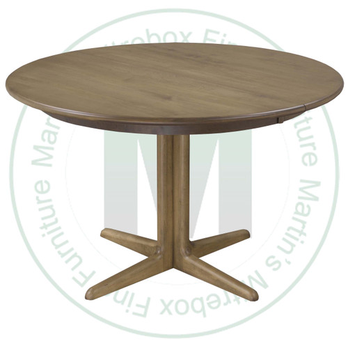 Maple Nova Single Pedestal Table 36''D x 36''W x 30''H With 2 - 12'' Leaves. Table Has 1'' Thick Top
