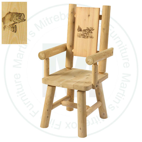 Hinterland Branded Fish Back Log Arm Chair.