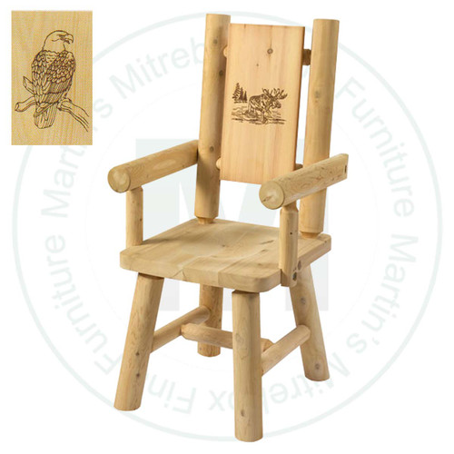 Hinterland Branded Eagle Back Log Arm Chair.