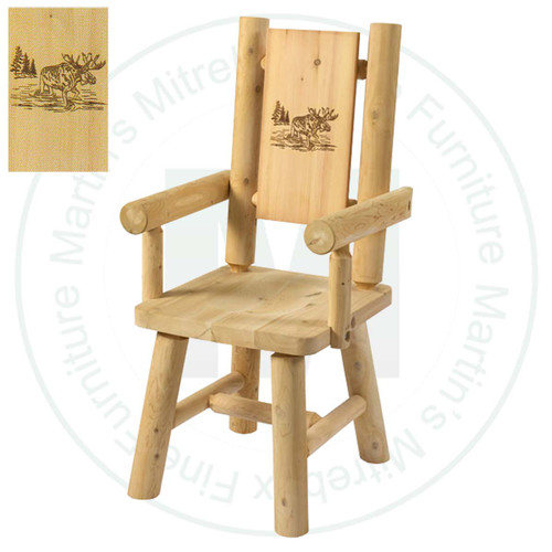 Hinterland Branded Moose in Bush Back Log Arm Chair.