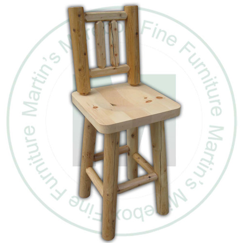Hinterland Log Solid Mission Back 30'' Bar Stool.