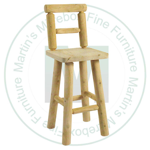 Hinterland Log Solid Horizontal Back 24'' Bar Stool.